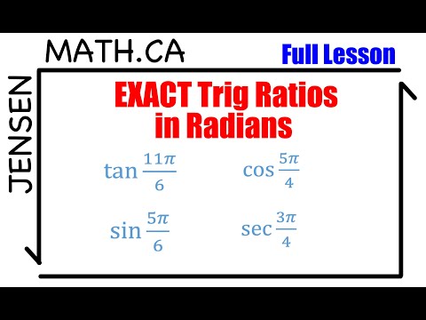 EXACT Trig Ratios in radians (full lesson) | grade 12 MHF4U | jensenmath.ca