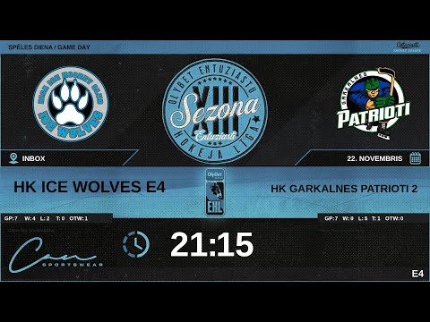 2023 11 22 | HK ICE WOLVES E4 (WF2) - HK GARKALNES PATRIOTI 2 (GP2) | E4