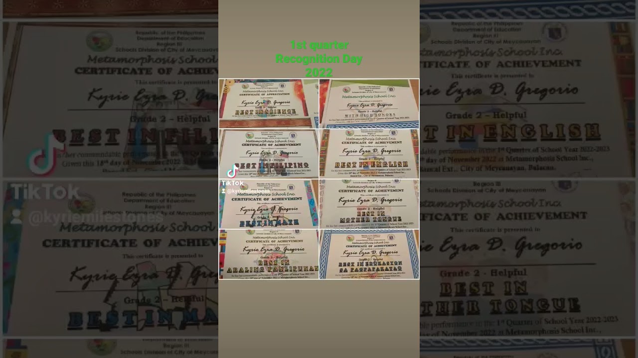 KYRIE's CERTIFICATE OF ACHIEVEMENT 2022 1ST QUARTER | ACADEMIC AWARDS #shorts #academicawards #nice