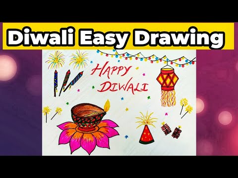 DIWALI DRAWING EASY |  DRAWING OF DIWALI | HOW TO MAKE DIWALI DRAWING
