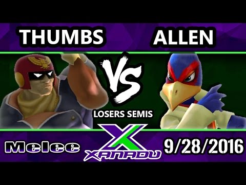S@X 169 - Allen (Falco) Vs. Thumbs (Captaon Falcon) SSBM Losers Semis - Smash Melee