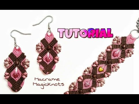 Green Macrame Beaded Earrings Tutorial EASY Macrame Craft Idea