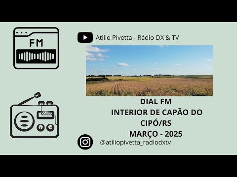 Dial FM próximo a localidade de São José, interior de Capão do Cipó/RS * Dial FM de 87 a 103.1 MHz*