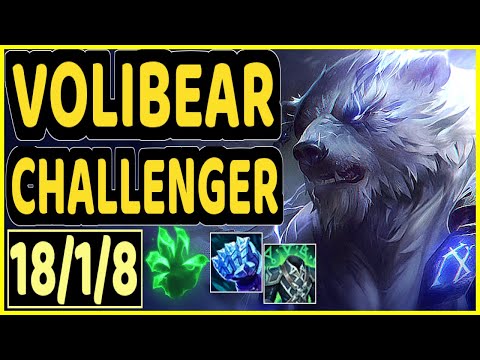 VOLIBEAR - 18/1/8 KDA CHALLENGER GAMEPLAY - NA