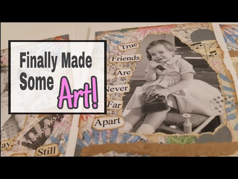 110: Art Studio Vlog 10-22-21 Vintage Collage Process