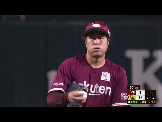 【6回裏】最後は粘り勝ち!! イーグルス・瀧中瞭太 6回6安打無失点の好投!! 2021年10月6日 福岡ソフトバンクホークス 対 東北楽天ゴールデンイーグルス