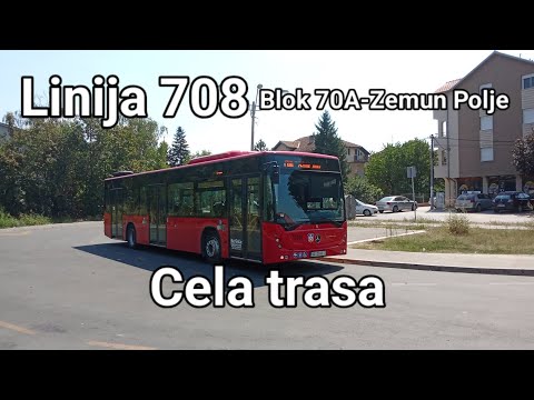 Linija 708:Blok 70A-Zemun Polje (Cela trasa)