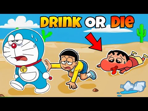 Shinchan & Nobita Drink Or Die In Desert 😱😱 | Shinchan And Nobita Game | Funny Game |