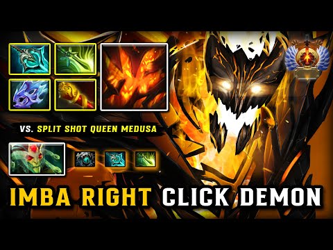 IMBA RIGHT CLICK DEMON MID Shadow Fiend | Full Attack Speed Build Vs. Split Shot Queen Medusa DOTA 2