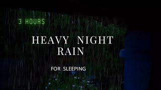 Heavy NIGHT RAIN sound for SLEEPING for 3 hours| relax & sleep instantly within 3 minutes| clay roof