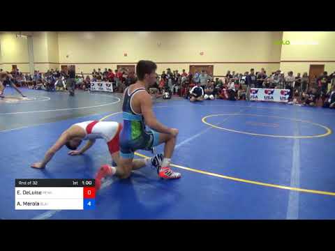 2018 Marine Corps US Open/UWW Junior Freestyle 74 Rnd Of 32 - Evan DeLuise (Penn) Vs. Andrew Merol