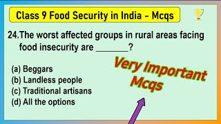 Food Security in India MCQ for Class 9 Social Science | Food Security In India Mcqs with Answers