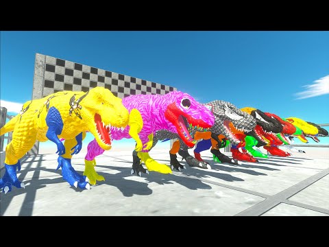 5 T rex Superheroes Vs Styracosaurus Hunting Found Jurassic World Ev Dc Speed Race