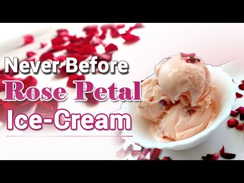 2 Ingredients for Homemade Rose Ice Cream / Ice Cream Recipe with Real Rose Petals -monikazz kitchen