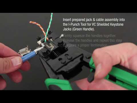 “Time-Saver” I-Punch Termination Tool for CAT5e, CAT6, CAT6A Shielded Keystone Jacks by VC