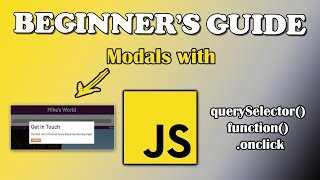 JavaScript Tutorial | Creating a Modal with JavaScript | Part 1