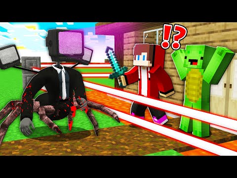 JJ MAIZEN & Mikey - SCARY TV MAN SPIDER vs Security House Mikey & JJ - Minecraft (Maizen)