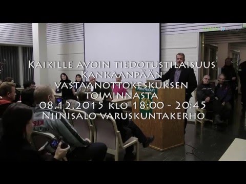Kaikille avoin tiedotustilaisuus Kankaanpään vastaanottokeskuksen toiminnasta