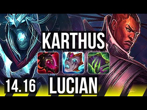 KARTHUS & Senna vs LUCIAN & Yuumi (ADC) | 2100+ games, 12/3/8, Dominating | NA Master | 14.16