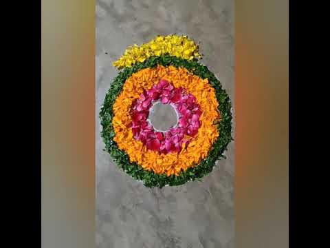 Kartika somavaram special rangoli with flower decoration at home in 2019