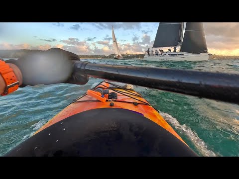 Choppy sea & sail boats - Paddling the Riot Edge 14.5 sea kayak