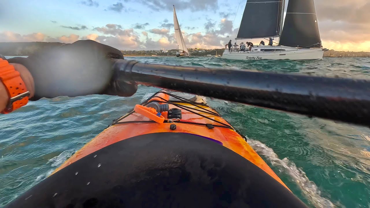 Choppy sea & sail boats - Paddling the Riot Edge 14.5 sea kayak