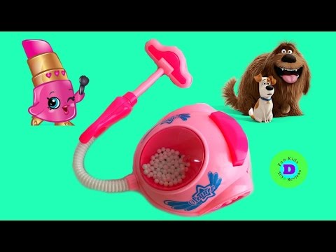 Smallest Toy Vacuum Cleaner ever with cool sounds UNBOXING Secret Life of Pets Shopkins Blind bags
