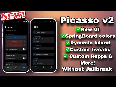 New UI Picasso v2 IPA KFD for iOS 16.6b1/16.5/15 for (A12 - A16) | Tweaks without Jailbreak
