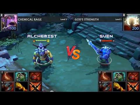Dota 2 | Alchemist vs Sven lvl 30 | Same Full Items