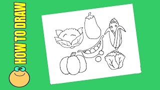 How to Draw Vegetables for Kids - Vegetable Coloring Page for Children