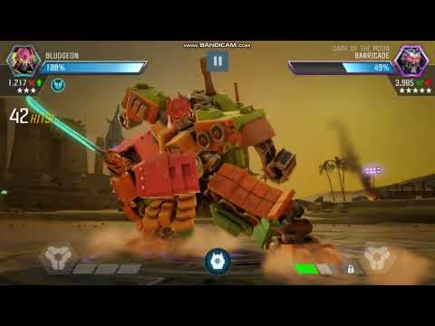 3⭐ Bludgeon vs 5⭐ Barricade and the knife is flying in place.Transformers Forged to fight