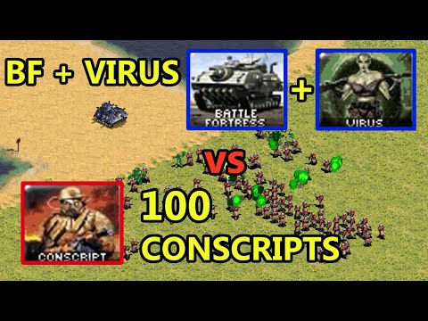 BF + Virus vs 100 Conscripts - Red Alert 2