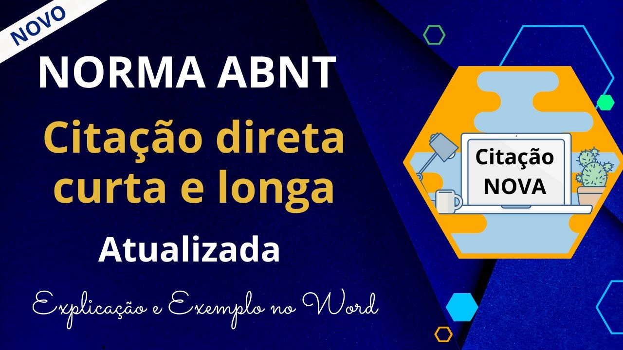 Como fazer CITAÇÃO DIRETA CURTA e LONGA na nova NORMA ABNT 2023: Exemplo prático no Word