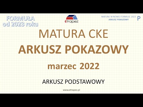 Arkusz pokazowy marzec 2022 (poziom podstawowy). Matura 2023 CKE matematyka - nowa formuła