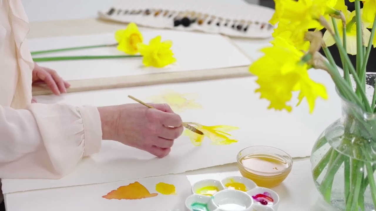Free class! Learn to paint loose watercolour daffodils