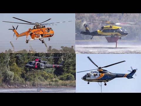 Helicópteros Contra Incendio - Región Ñuble y Bio-Bio - Bk117 - Blackhawk - H145 - 412EP  & Mas