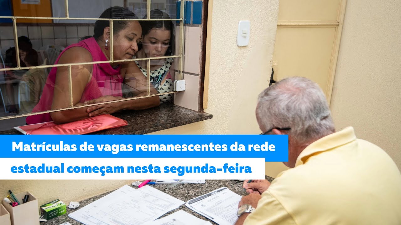 Matrículas da vagas remanescentes da rede estadual começam nesta segunda-feira