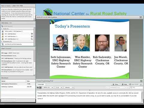 Safe Systems for Rural Areas - July 31, 2019