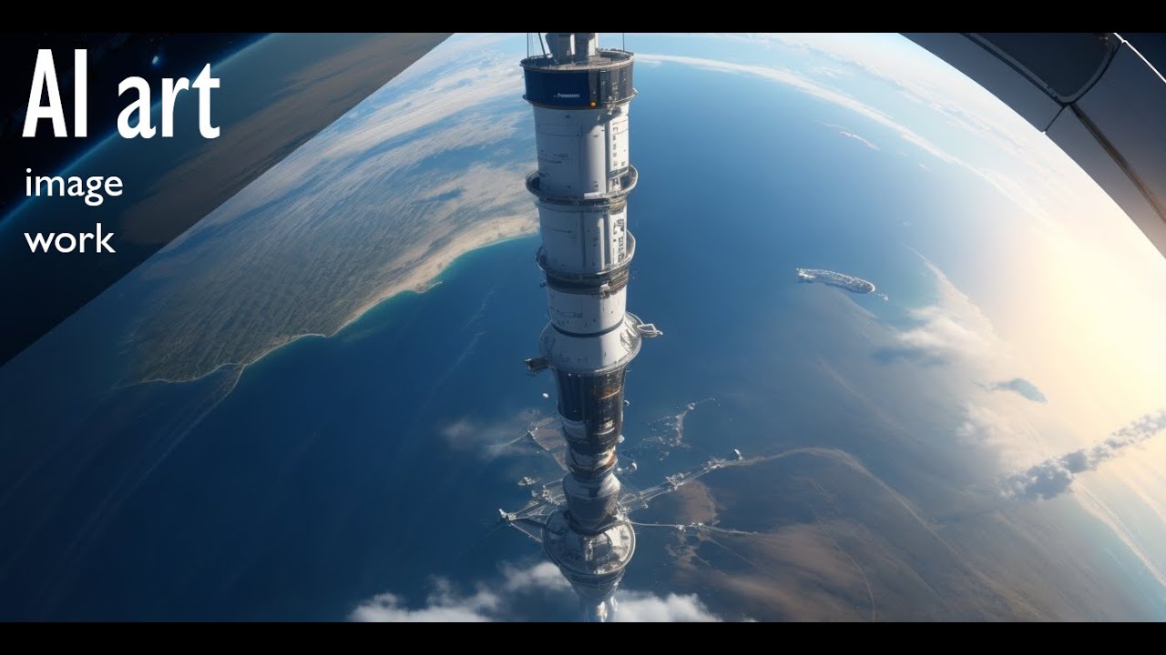 Future space travel by space elevator  【I asked AI to create images】