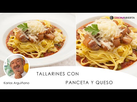 Tallarines con panceta y queso 🥓🧀 Receta de pasta con Karlos Arguiñano 🍝👨🏻🍳 Cocina Abierta