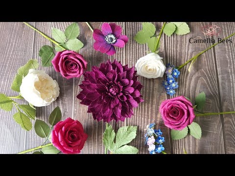 Dahlia Paper part 1- DIY how to make crepe paper flowers