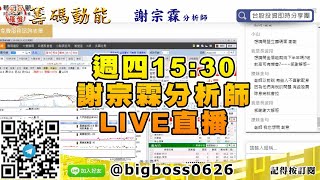 【大戶羅盤籌碼動能】 #謝宗霖0709，週四15:30 謝宗霖分析師 LIVE直播 (圖)