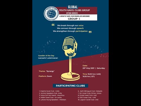 Global Gavel Club meeting Group I (29/05/2021) Public Speaking