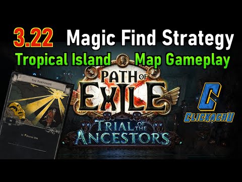 3.22 Magic Find Strategy 🌴 Tropical Island Map Gameplay 🌴 Magic Find Maps (46) - Ancestors [PoE]