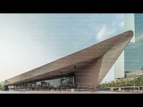 Hyperlapse of Rotterdam Central Station, the main railway hub in South Holland, Netherlands