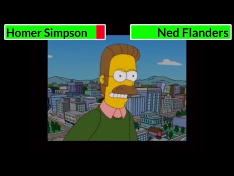Homer Simpson vs. Ned Flanders with healthbars