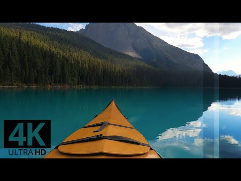 4k Kayaking Through Calm Blue | Mountain Lake Scenery with Natural Sounds