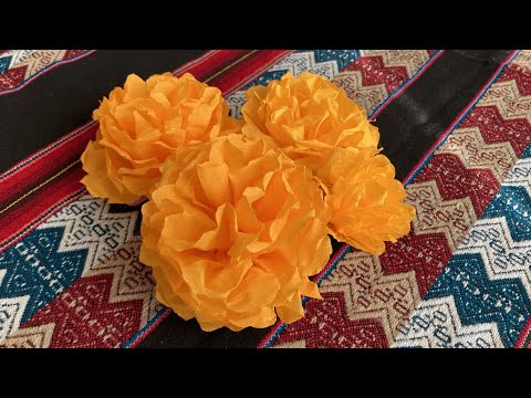 Marigold flowers made with crepe paper! FaceCraft ✂️