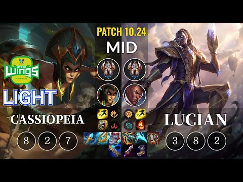 JAG Light Cassiopeia vs Lucian Mid - KR Patch 10.24