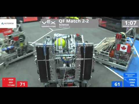 VEX Worlds 2016 - VRC HS Science - QF 2-2 (400R 60X 1114M) 238 vs 195 (5090A 200A 35A)